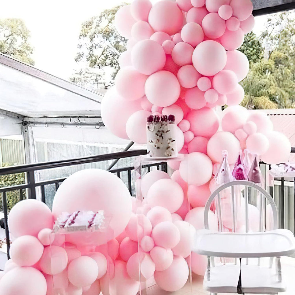 PartyWoo Light Pink Balloon Arch Kit - 85 Pcs in Various Sizes for Baby Shower & Birthday Decor