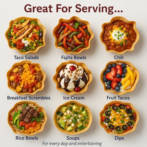 HIC Kitchen Non-Stick Tortilla Bowl Makers - PFOA Free Carbon Steel | Set of 2, 8.5 x 2.5 Inches