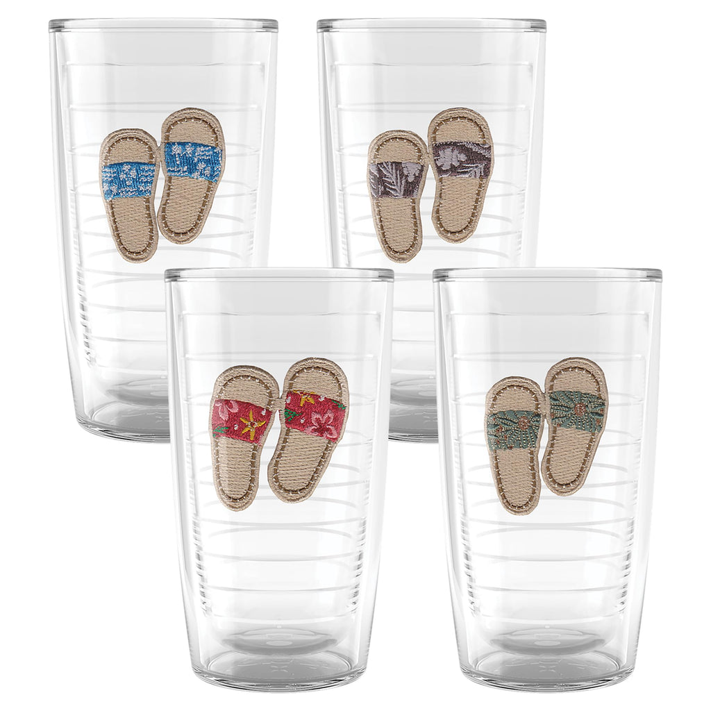 Tervis Sandy Slides Made in USA Double Walled Insulated Tumbler Travel Cup Keeps Drinks Cold & Hot, 16oz - 4pk, Assorted