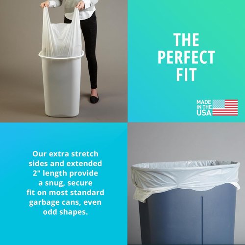 Hippo Sak - Heavy Duty 13 Gallon Kitchen Trash Bags with Ergonomic Handles | 90 Count, Leak-Proof Design