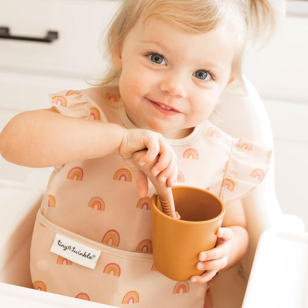 Tiny Twinkle Baby Bibs - Mess-Proof, Waterproof Toddler Feeding Bibs with Catch-All Pocket | 3 Pack Unicorn Design