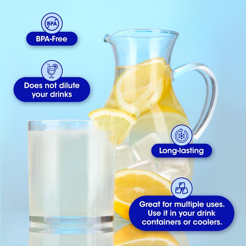 Extra Large Reusable Ice Cubes (2.2" Sq.) 6-Pack - BPA Free Plastic - Great for Cryotherapy Machines, Cold Therapy Units, (Clear)