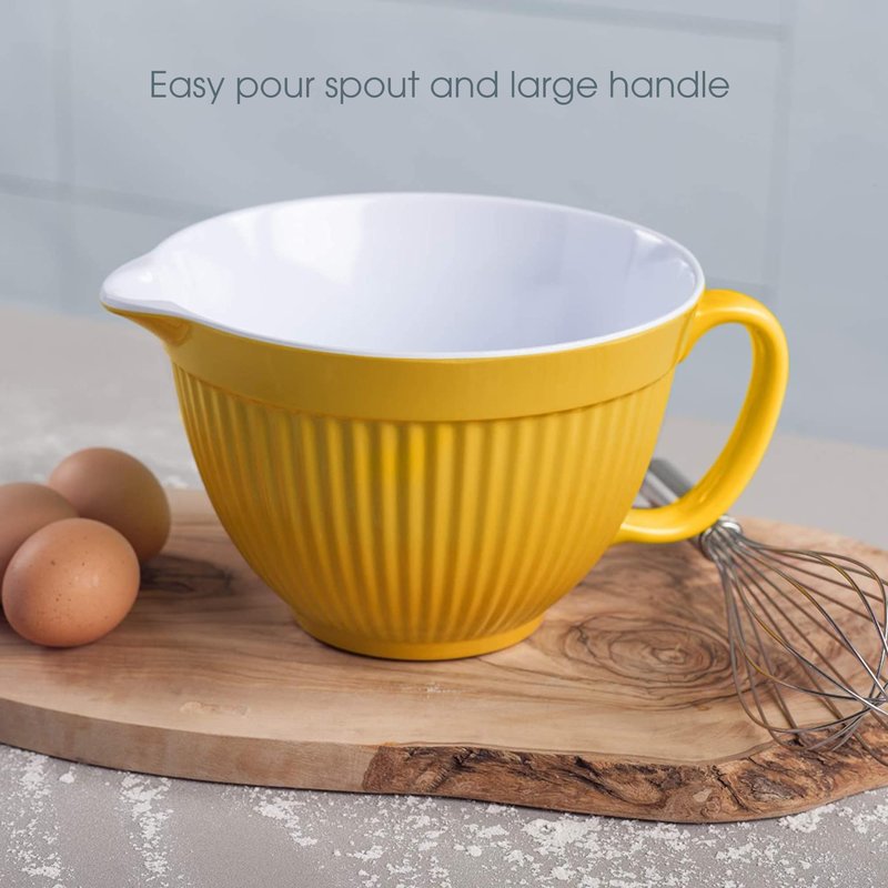 Zeal G208M Two Tone Mixing Bowl/Batter Jug 20cm, Melamine, Mustard