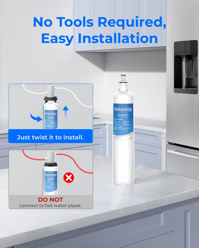 Waterdrop F-2000 Water Filter, Replacement for InSinkErator® F-1000, F-2000, F-3000 and AquaPure AP Easy C-Complete, 500 Gallons, NSF/ANSI 42