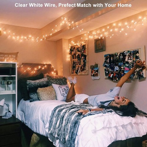 Brizled Clear Christmas Lights - 300 Count 69.6ft Connectable White String Lights for Indoor/Outdoor Use