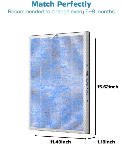 3 Pack MSA3/MSA3S True HEPA Filter Replacement Compatible with Membrane Solutions MSA3 and MSA3S Air Purifier Upgraded 4-in-1 H13 True HEPA Filter