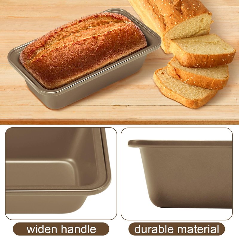 Uiifan 12 Pcs Mini Loaf Pan for Baking Bread Non Stick Small Banana Bread Tins Mini Loaf Pans for Nonstick Tiny Meatloaf Pan Carbon Steel for Oven and Baking (6 * 3.3 * 2inch,Gold)