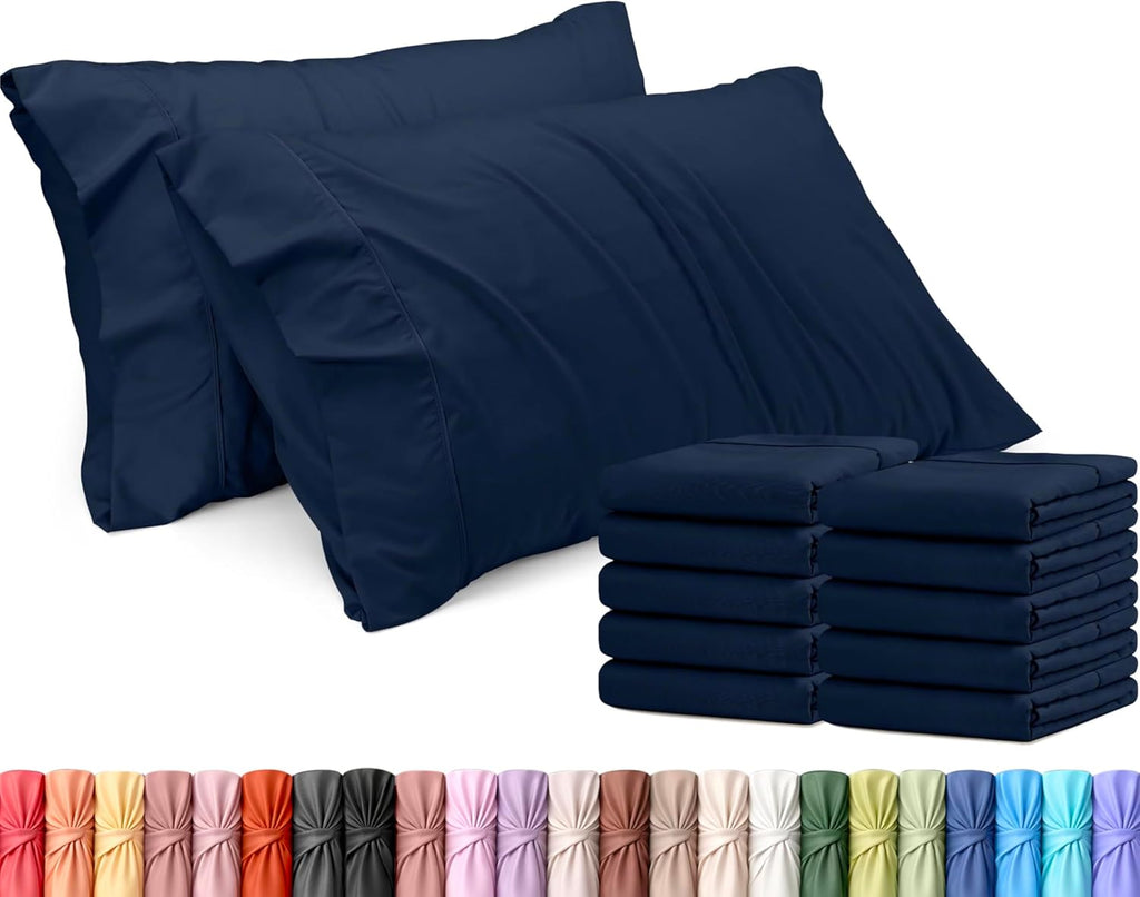 Utopia Bedding King Pillow Cases - 12 Pack Soft Brushed Microfiber - Fade Resistant 20 X 40 Inches | Navy
