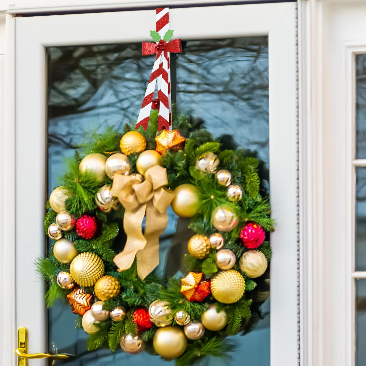 Regine Switzerland 2-Pack Wreath Hangers - Durable Metal Over-The-Door Design for Christmas Decor