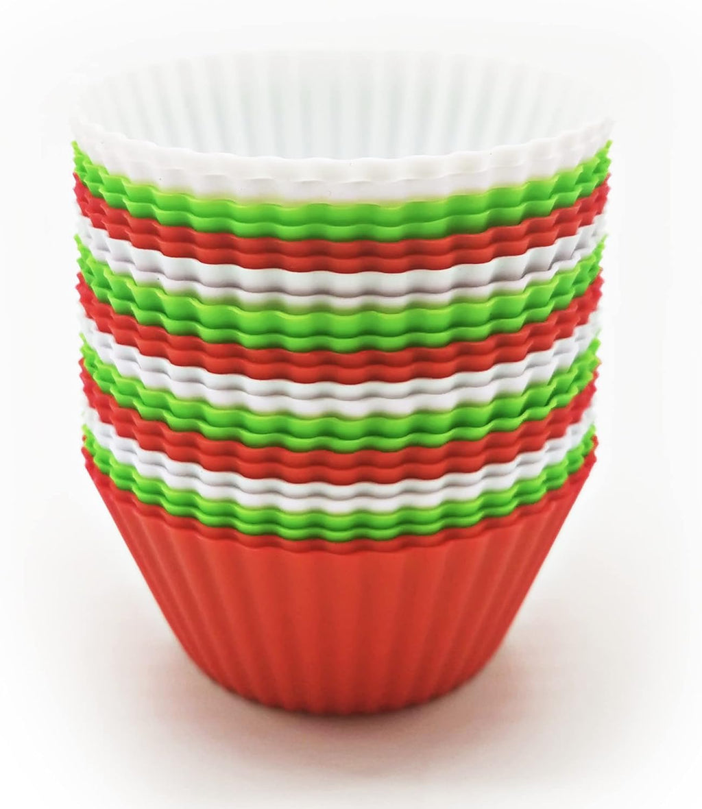 MyFurtive Silicone Cupcake Baking Cups - 24 Reusable Muffin Liners, BPA-Free, Dishwasher Safe, Multi-Color