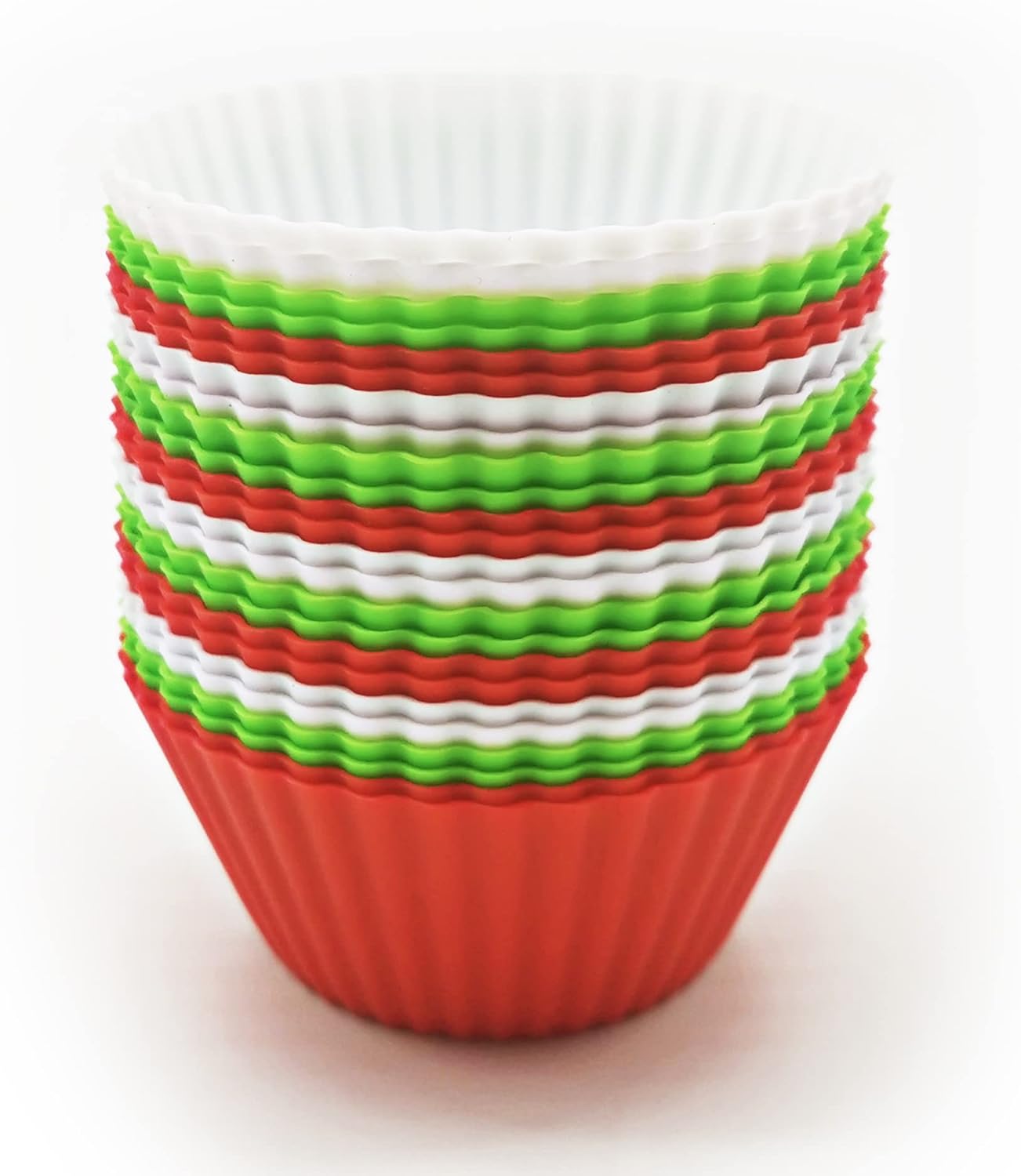 MyFurtive Silicone Cupcake Baking Cups - 24 Reusable Muffin Liners, BPA-Free, Dishwasher Safe, Multi-Color