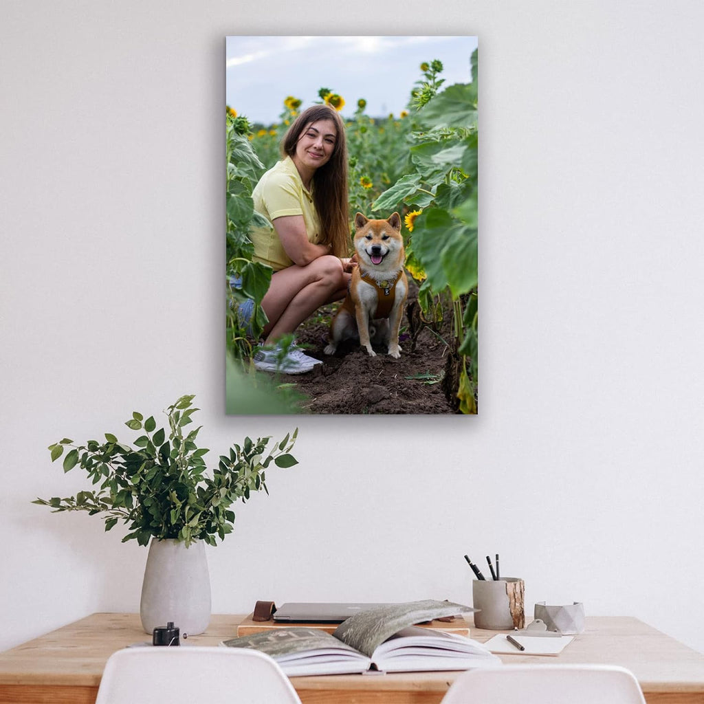 Skiennix Custom Canvas Prints - Personalized Wall Art for Pet & Family Photos | 12'' W x 16'' H