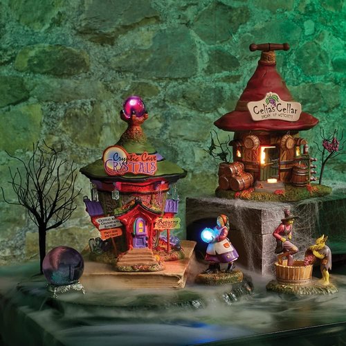 Department 56 | Snow Village Halloween Cryptic Cave Mystic Lit Figurine - 3.125 Inch, Multicolor