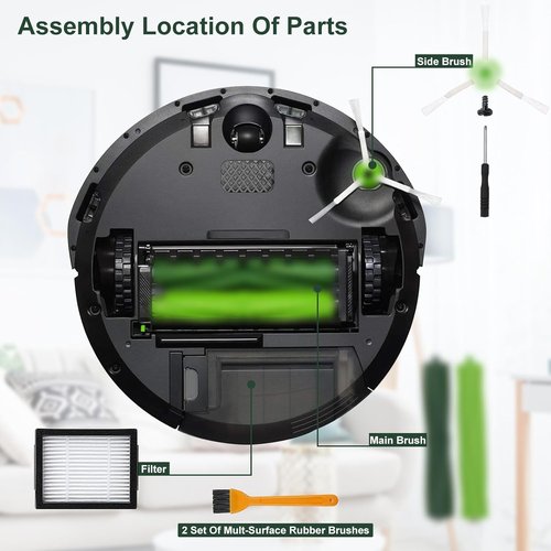 Katerelis 26-Pack Replacement Parts for iRobot E/i/j Series | Includes Multi-Surface Roller Brushes & Filters