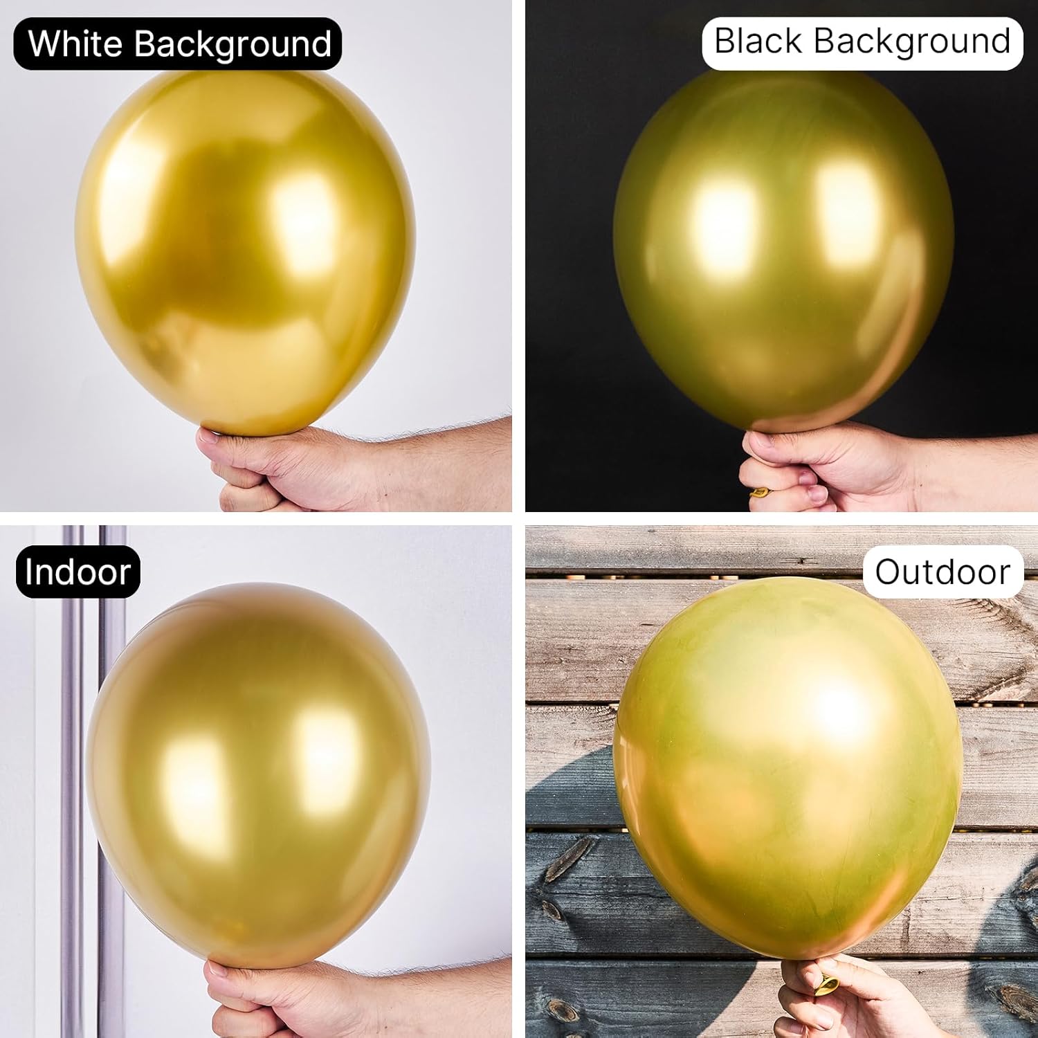 PartyWoo White Balloons - 140 Pcs in 5-18 Inch Sizes & 50 Gold Balloons for Weddings, Showers & Parties
