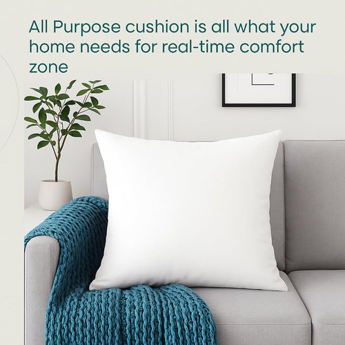 LANE LINEN Throw Pillow Inserts - Pack of 2 White, Down Alternative for Decorative Covers | 18 x 18 Inches