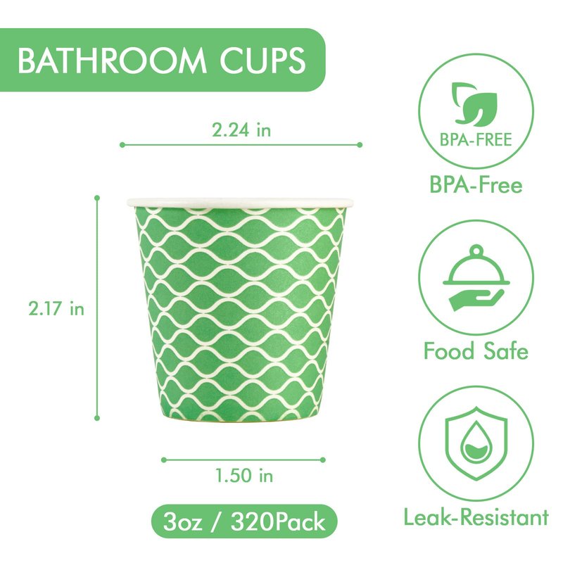 LITOPAK 320 Pack 3 oz Paper Cups, Colorful Small Bathroom 3 Ounce Disposable Paper Cups for Home, Bathroom, Picnic, Party, and Events