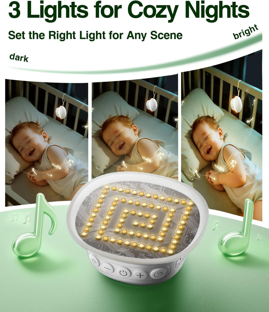 Skiennix Portable White Noise Sound Machine - 20 Soothing Sounds, 48H Battery, Night Light & Timers