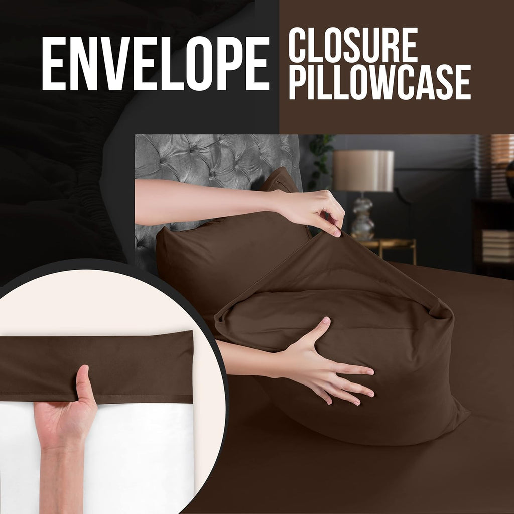 Utopia Bedding Queen Pillow Cases - 12 Pack Soft Brushed Microfiber | Fade Resistant 20 x 30 Inches (Brown)