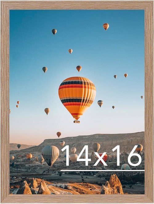 JCJMY 14x16 Rustic Brown Picture Frame - Versatile Wall Hanging for Horizontal & Vertical Photos