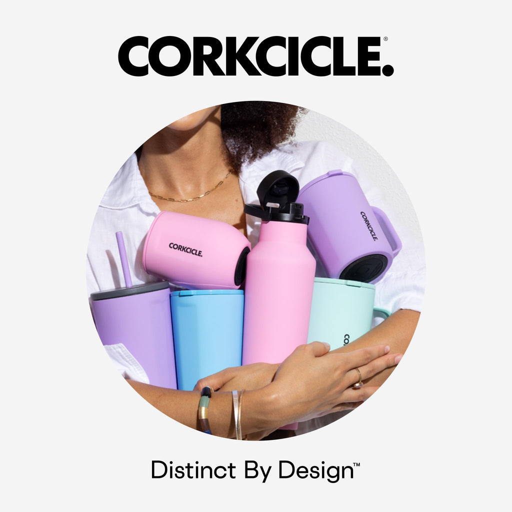 Corkcicle Stemless Insulated Wine Glass Tumbler - Keeps Beverages Cold 6 Hrs Hot 3 Hrs - Stainless Steel - Easy-Grip - Gift for Mom - Great for Mother's Day or Christmas - 12 oz - Blush Lively Floral