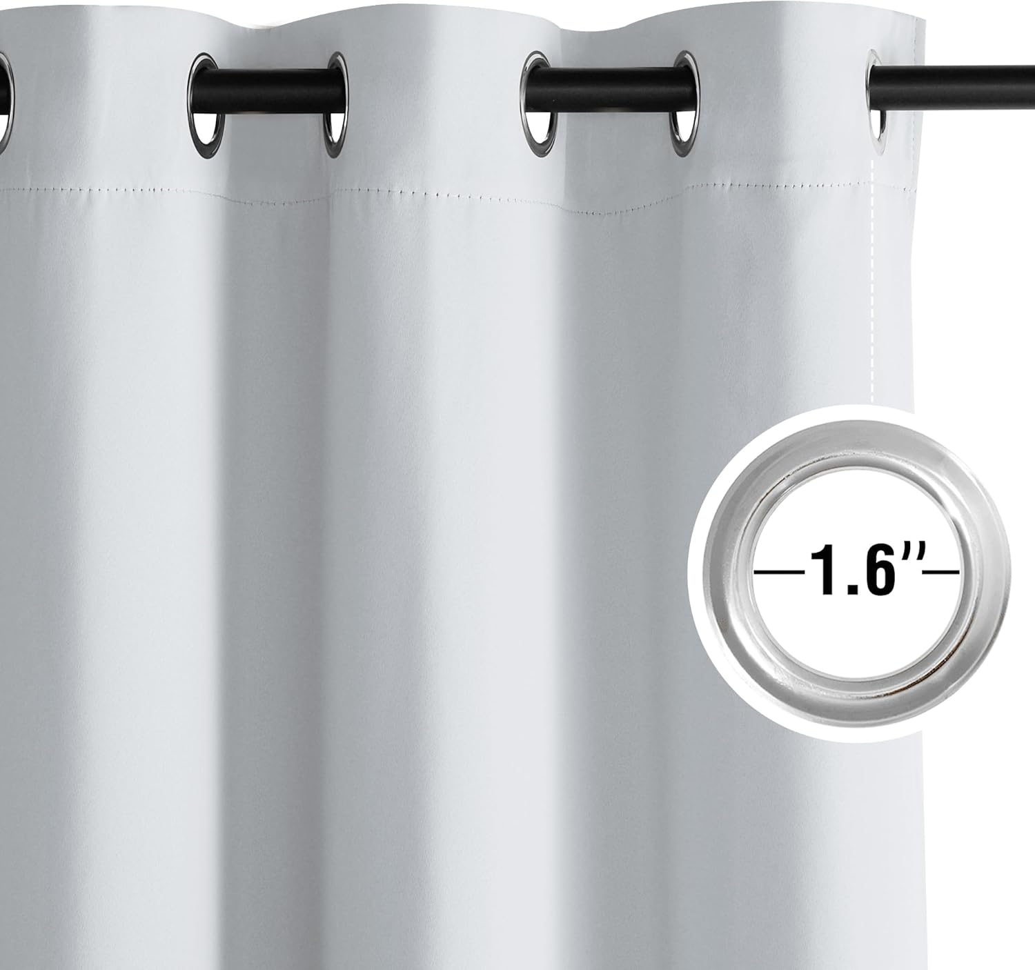 NICETOWN Room Darkening Curtains - Greyish White Drapery Panels, 52" x 84" for Ultimate Light Control