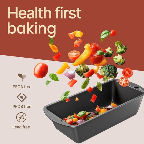 BAKKENMASTER Swiss Loaf Pan Set - 4-Piece Deluxe Nonstick Carbon Steel Bakeware for Perfect Bread & Cakes | Dishwasher Safe
