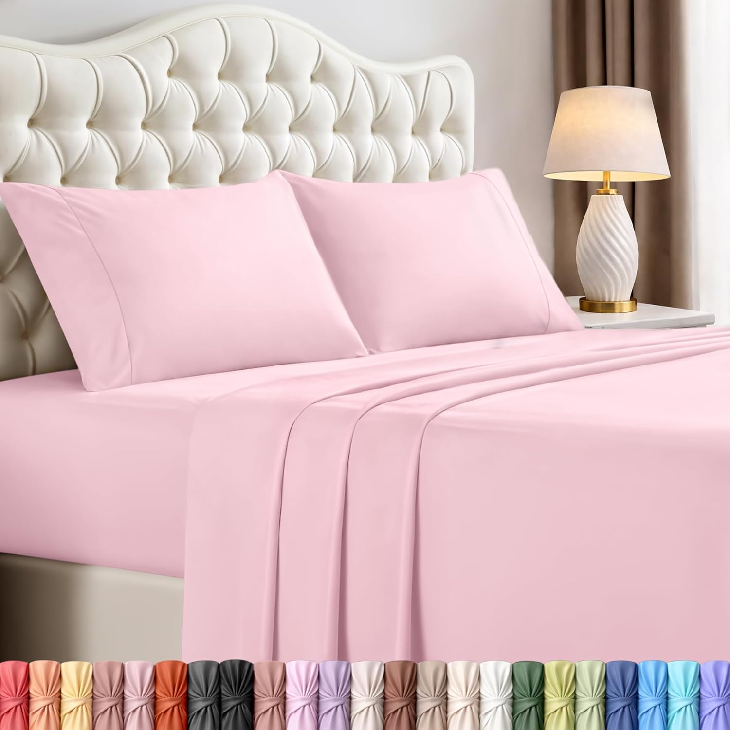 Utopia Bedding King Size Sheet Set - Soft, Breathable Microfiber | 4-Piece in Crystal Pink