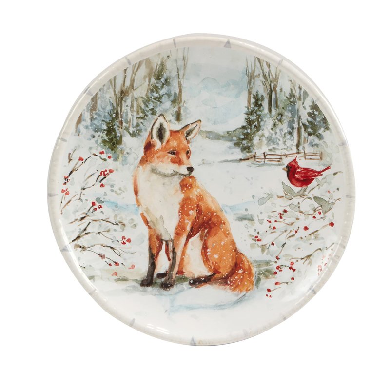 Winter’s Walk Set of 4 Ceramic Dessert Plates – Serve cakes, pies, or sweet treats on these charming woodland dessert plates that capture the peaceful spirit of a snowy forest scene