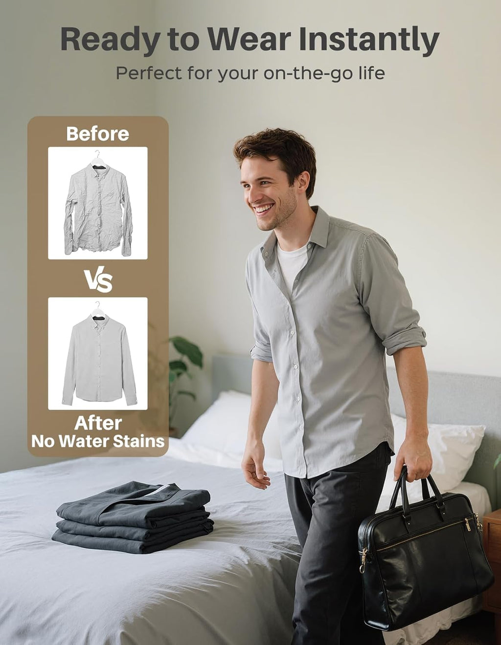 Sweepulire Handheld Clothes Steamer - 3500Pa Suction, 3 Modes, LED Display | Portable 2-in-1 Ironing & Steaming, 160ml Tank