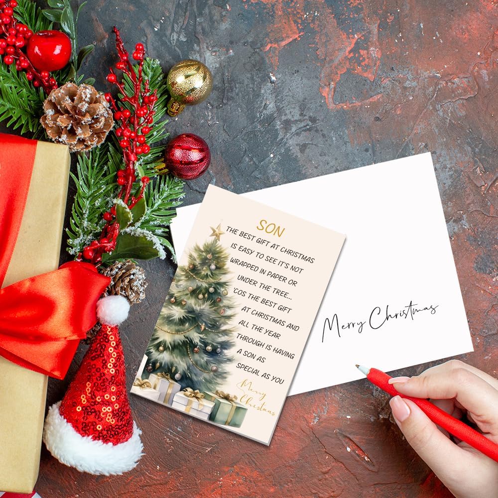 Regine Switzerland Merry Christmas Cards for Son - Heartwarming Gift with Envelope | Perfect for Family Celebrations
