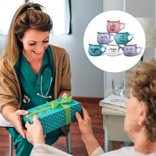 Zubebe 12 Pcs 12 oz Nurse Gift Mugs, Week Coffee Mugs, Nurse Appreciation Gifts Ceramic Inspirational Coffee Cup Gifts for Coworker