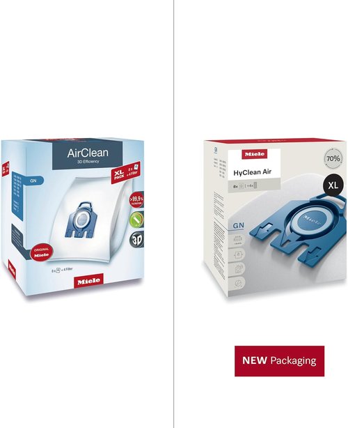 Miele Genuine AirClean XL Pack GN Vacuum Cleaner Bags - 8 Bags for Complete C3, C2 & Classic C1