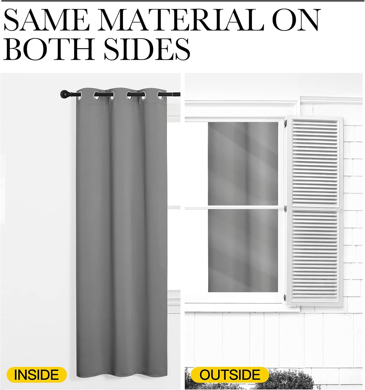 NICETOWN Thermal Insulated Blackout Curtains - Kids Window Drapes for Nursery | Silver Grey, 2 Panels (W42 x L50-Inch)