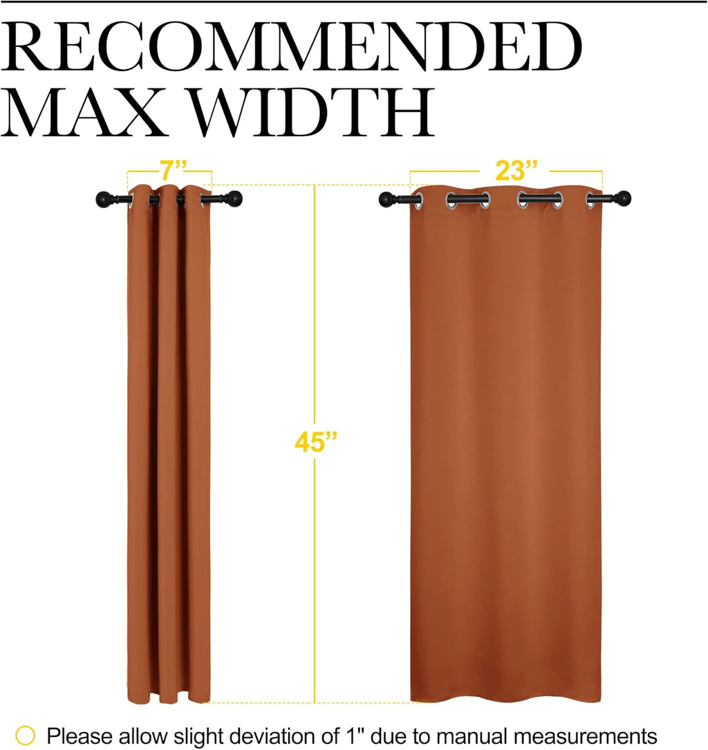 NICETOWN Burnt Orange Blackout Curtains - Thermal Insulated Drapes for Living Room | 29 x 45 Inches (1 Pair)