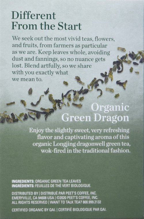 Mighty Leaf Tea Organic Green Dragon Hand-Stitched Tea Bags, 15 ct