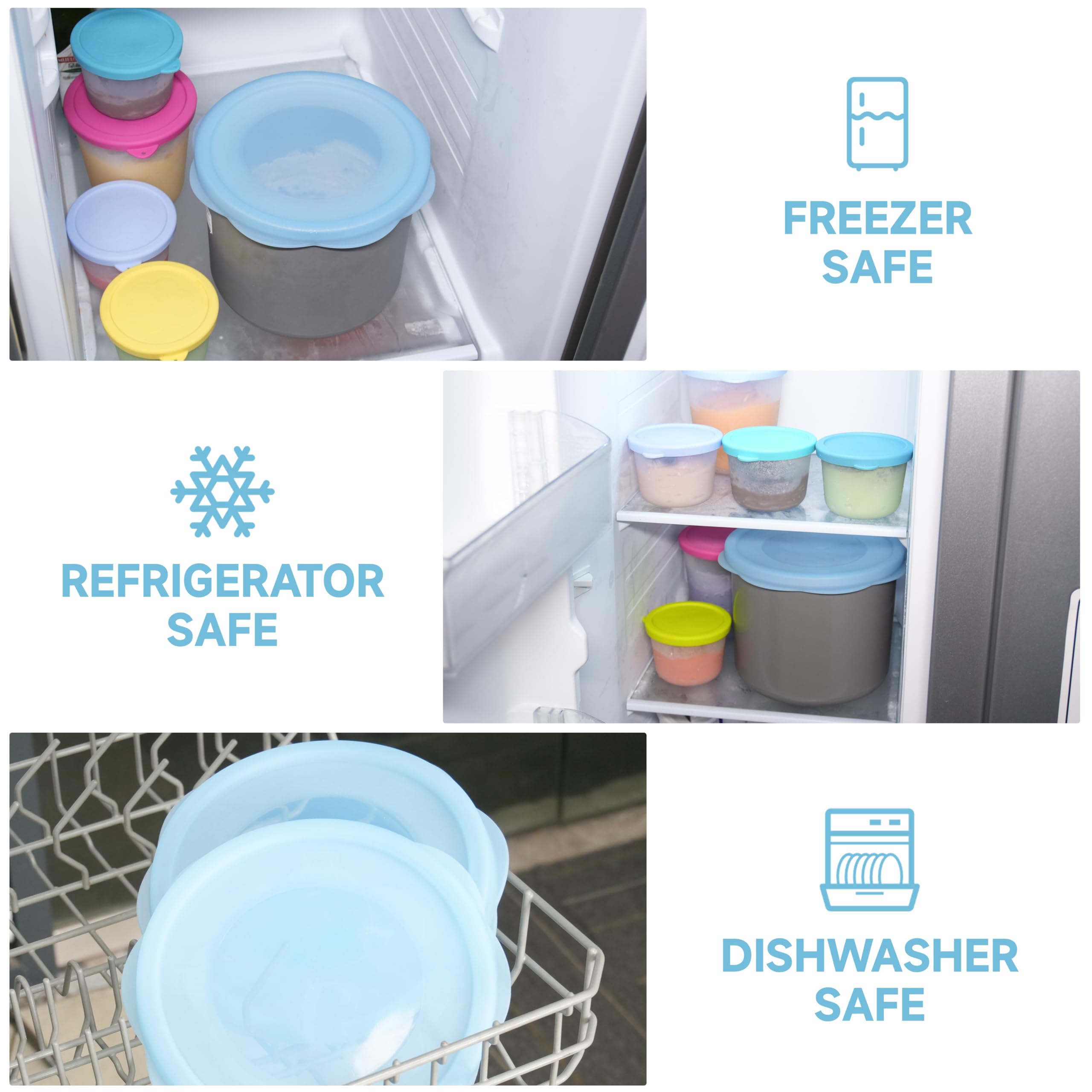 KIICII Silicone Lids for Cuisinart 2-Quart Freezer Bowl, 2 Pack Reusable Covers for Cuisinart lce Cream Maker, Dishwasher, Microwave & Freezer Safe, Kitchen Accessory