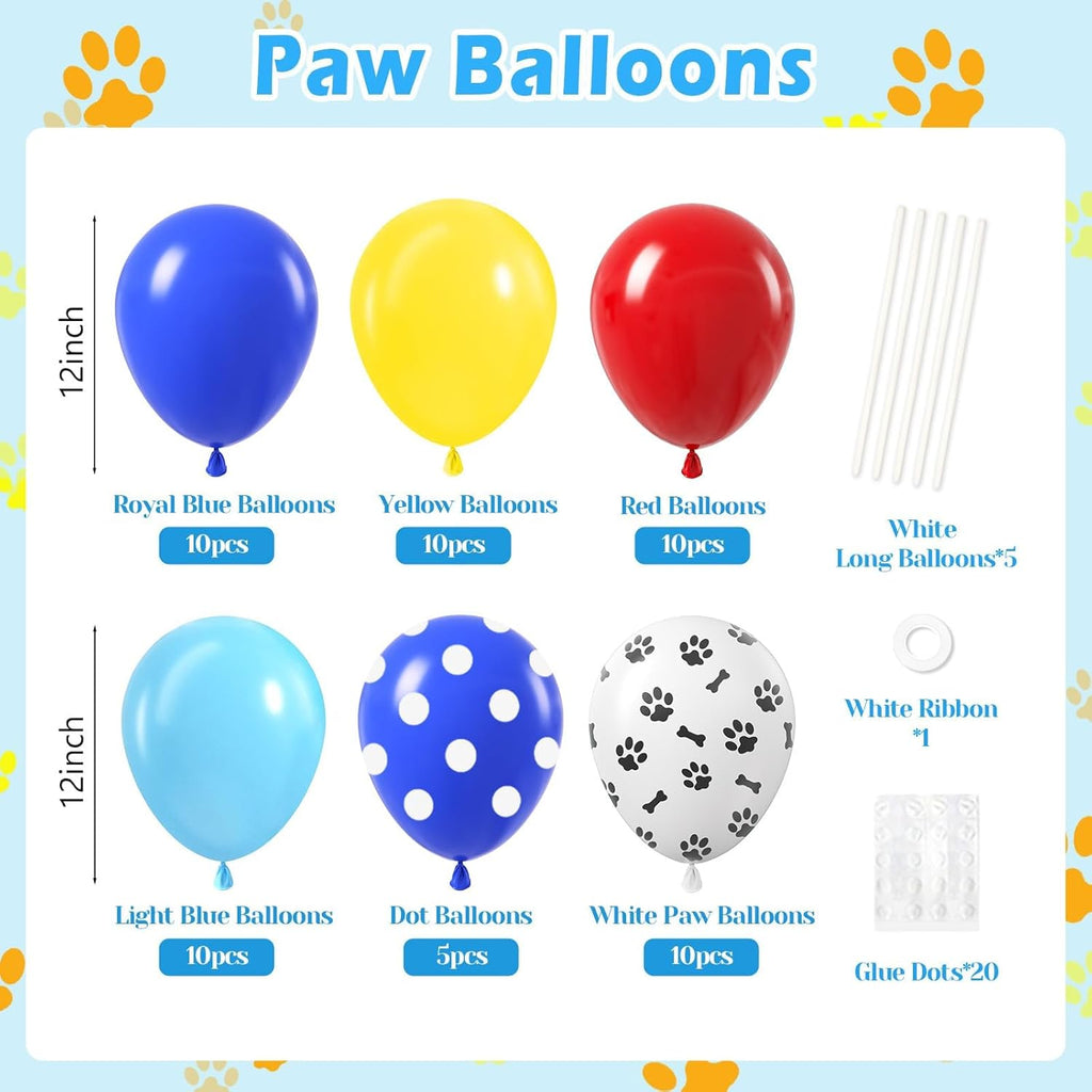 Royal Blue Dog Balloons by [Brand Name] - 60pcs 12-Inch Paw Print for Puppy Birthday Party Decor