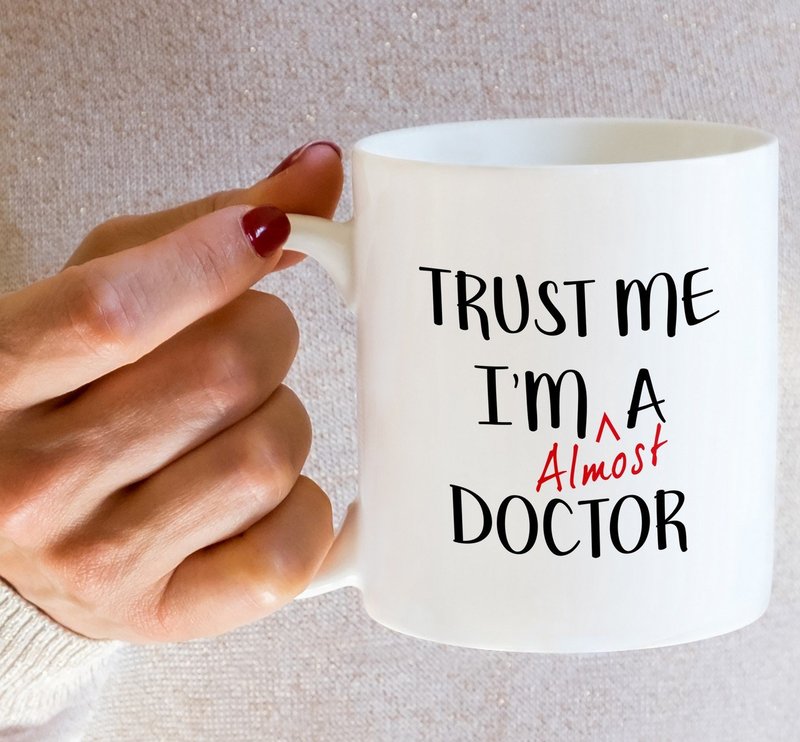 Retreez Funny Mug - Trust Me I'm Almost a Doctor 11 Oz Ceramic Coffee Mugs - Funny, Sarcasm, Sarcastic, Motivational, Inspirational birthday gifts for medics, friends, coworkers, siblings, dad, mom