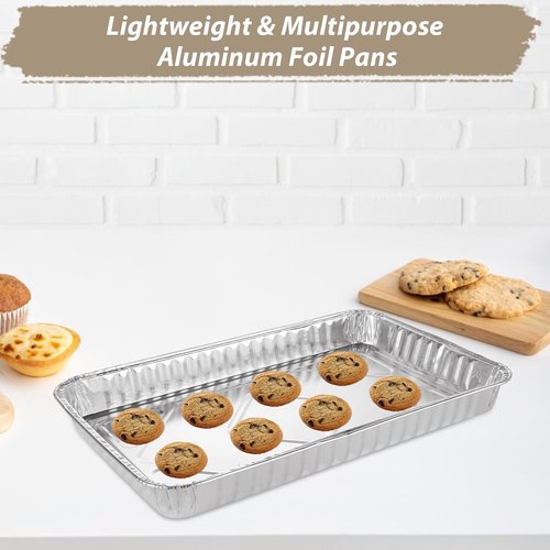 CYEAH Cookie Sheets - 50 Pcs Durable Nonstick Aluminum Foil Pans | 12.6 x 8 in for BBQ & Camping