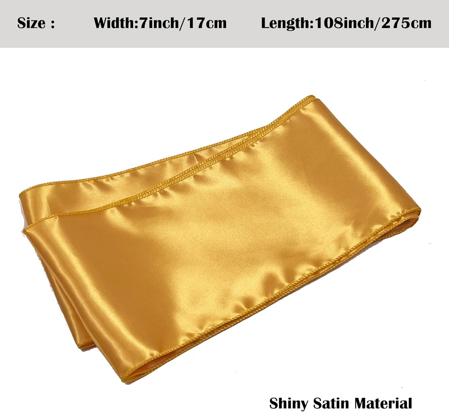 Skiennix Satin Chair Sashes - 50PCS Elegant Ribbon Ties for Wedding & Party Decor | Gold