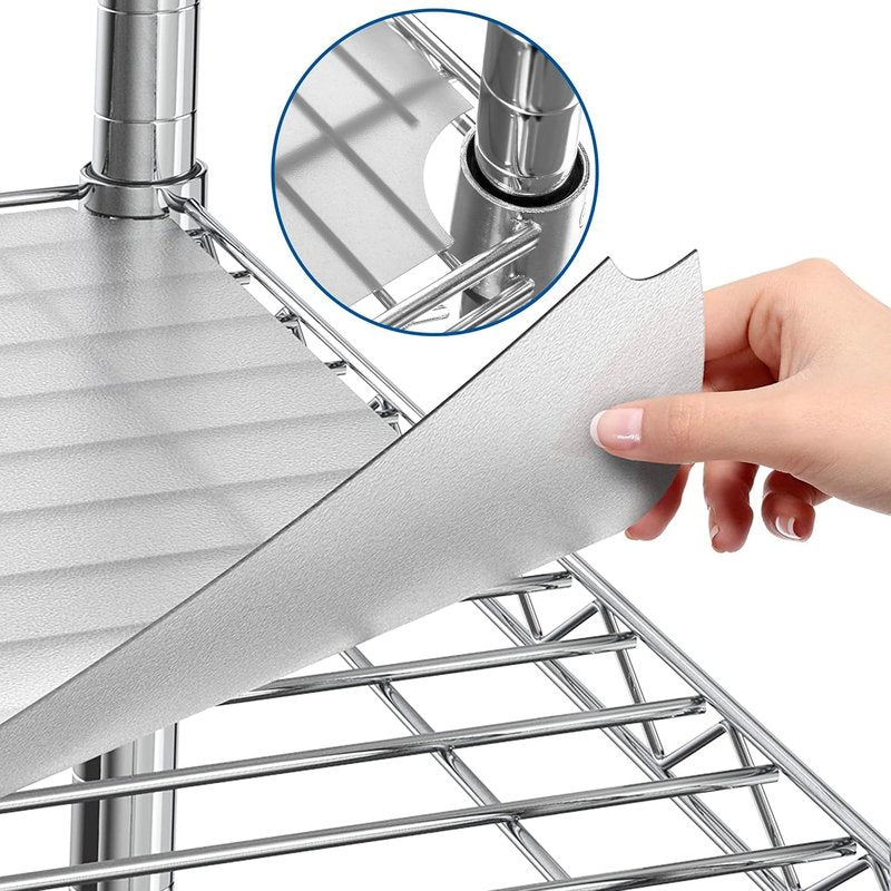 Shelf Liners for Wire Shelf System: Set of 5 in Graphite: 18 x 60 inch: Plastic Wire Shelving Shelf Mats