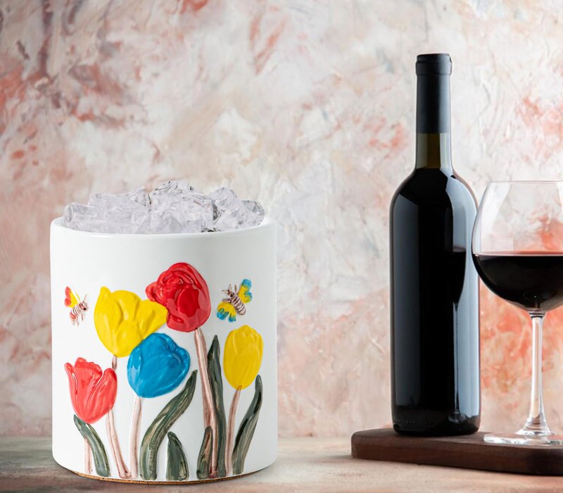 GABROC Tulip Ceramic Kitchen Utensil Holder White