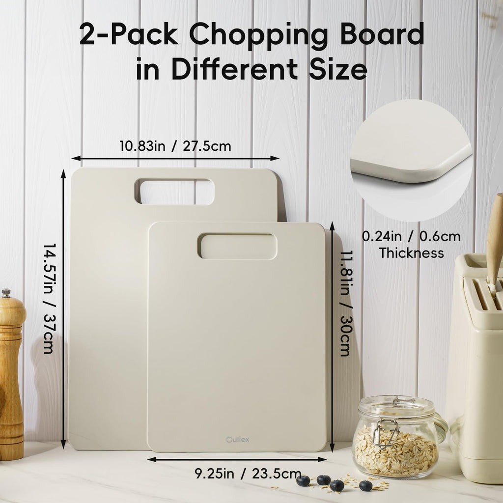 Culiex Wood Fiber Cutting Board Set of 2, Composite Cutting Board for Kitchen, Dishwasher Safe, Non-Toxic, BPA Free, Non-Slip, High Density Chopping Board for Meat Vegetables Fruits