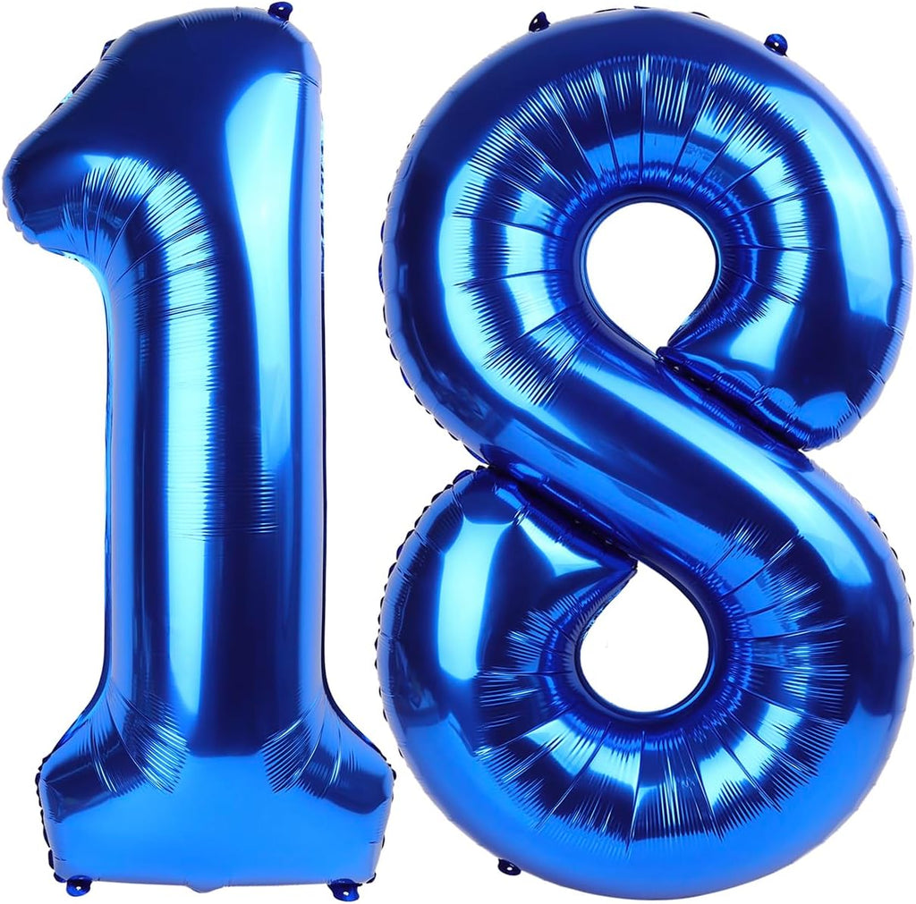 Number 18 Balloon by [Brand Name] - 40 Inch Navy Blue Birthday Decoration for 18th Celebration