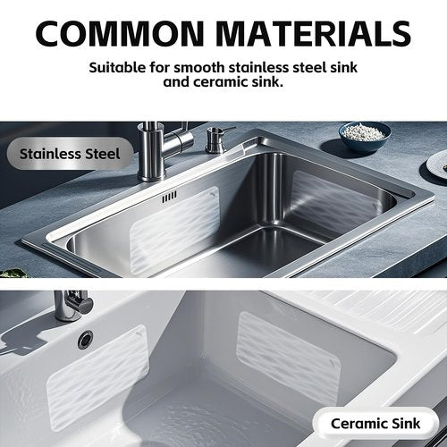4 Pack Clear Silicone Kitchen Sink Protector Mat 12" L x 6" W Suitable for Stainless Steel and Ceramic Sinks Save The Sink Wall from Scratches Reduce The Noise of Dishes Colliding with The Sink Wall