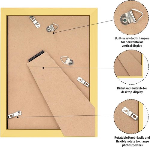 LaVie Home 5x7 Picture Frame - Elegant Gold Frame with HD Plexiglas for Wall Display | Classic Collection
