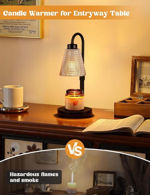 Innqoo Amber Candle Warmer Lamp - Dimmable & Adjustable for Jar Candles | Perfect Gift for Women & Home Decor