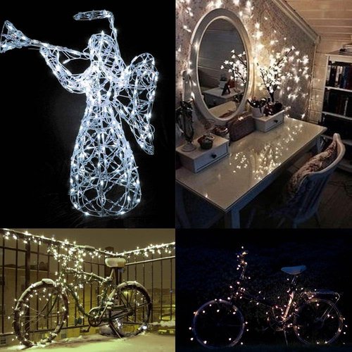 Lomotech Solar String Lights - 66ft 200LED Waterproof Fairy Lights with 8 Modes for Outdoor Decor | White