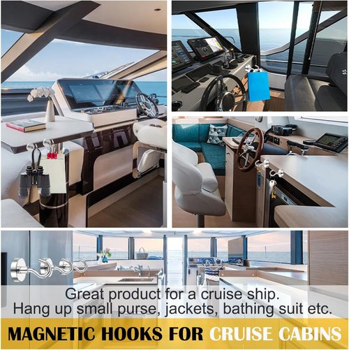 DIYMAG Magnetic Hooks - 50lbs Heavy Duty N52 Rare Earth Magnets for Fridge & Home | 6 Pack